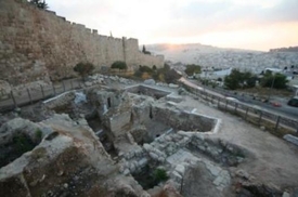 Zbytky chrámu z prvního století na úpatí hory Sijón v Jeruzalémě.