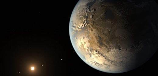 Planeta Kepler-186 f v představě umělce.