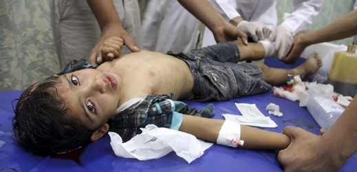 Zraněné dítě v nemocnici v Gaze.