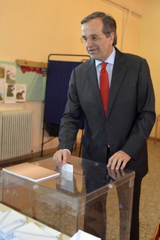 Bývalý řecký premiér Antonis Samaras, jehož strana skončila ve volbách jako druhá.