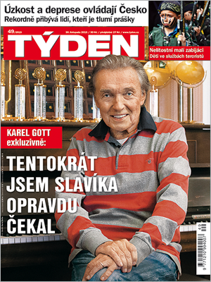 Karel Gott na titulní stránce nového vydání časopisu TÝDEN.