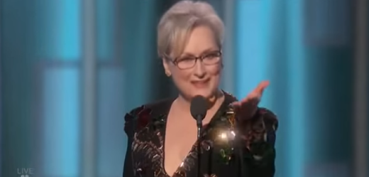 Meryl Streepová při děkovném projevu.