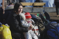Ukrajinští uprchlíci na nádraží (ilustrační foto).